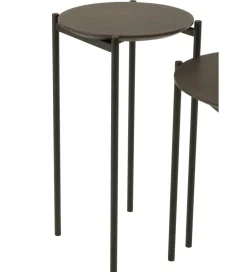 J-Line Zestaw 2 stolików bocznych DOMERESU 43 cm i 33 cm ciemno brązowy