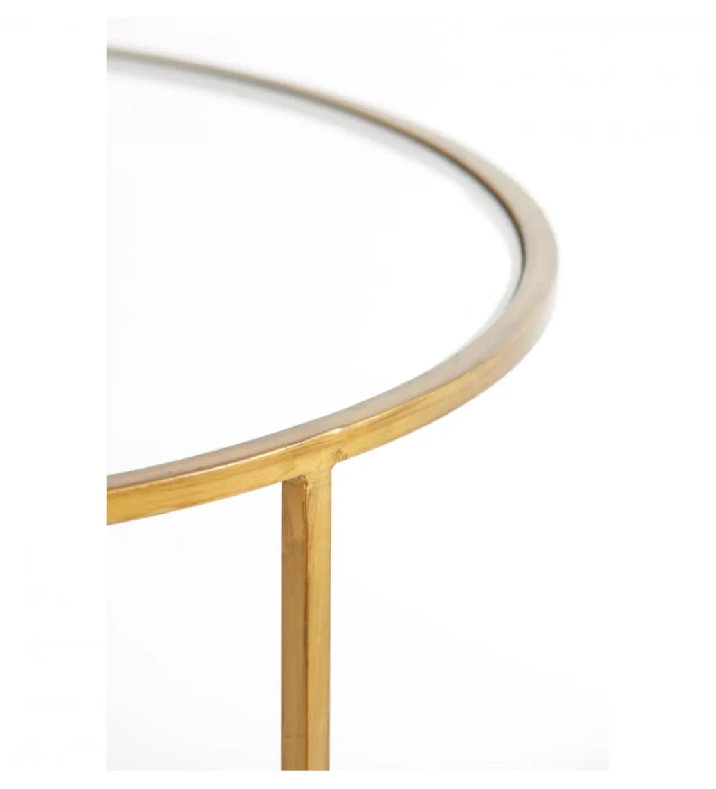 L&L Zestaw 2 stolików kawowych DUARTE 65 cm 75 cm szklane złote