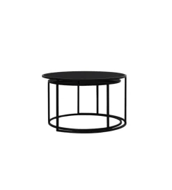L&L Zestaw 2 stolików kawowych DUARTE 65 cm 75 cm czarne