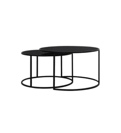 L&L Zestaw 2 stolików kawowych DUARTE 65 cm 75 cm czarne