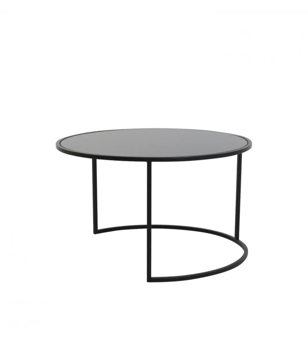 L&L Zestaw 2 stolików kawowych DUARTE 65 cm 75 cm czarne