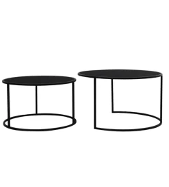 L&L Zestaw 2 stolików kawowych DUARTE 65 cm 75 cm czarne