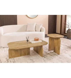Invicta Interior Zestaw 2 stolików kawowych GATSBY 100 cm 45 cm drewno mango