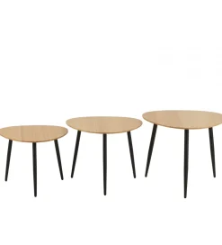 J-Line Zestaw 3 stolików kawowych PALETTE 56 cm 52 cm 47 cm