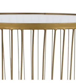Zona-Design Zestaw 2 stolików kawowych RAG 50 cm 42 cm złote