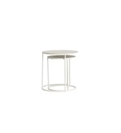 L&L Zestaw 2 stolików kawowych SADAR 50 cm 52 cm białe