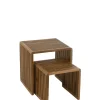 J-Line Zestaw 2 stolików kawowych SHELIS 50 cm 40 cm drewno teak