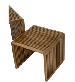 J-Line Zestaw 2 stolików kawowych SHELIS 50 cm 40 cm drewno teak