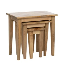 Zona-Design Zestaw 3 stolików nocnych PERSERA drewno mango