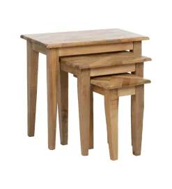 Zona-Design Zestaw 3 stolików nocnych PERSERA drewno mango