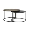 L&L Zestaw 2 stolików TALCA 75 cm 67 cm brąz