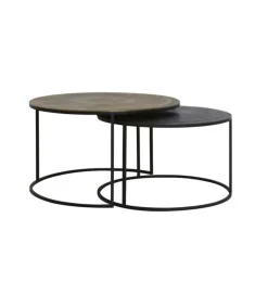 L&L Zestaw 2 stolików TALCA 75 cm 67 cm brąz