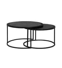 L&L Zestaw 2 stolików TALCA 75 cm 67 cm czarny