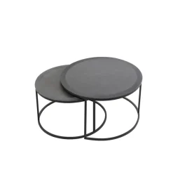 L&L Zestaw 2 stolików TALCA 75 cm 67 cm czarny