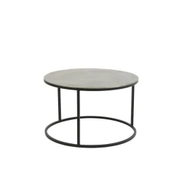 L&L Zestaw 2 stolików TALCA 75 cm 67 cm srebrne