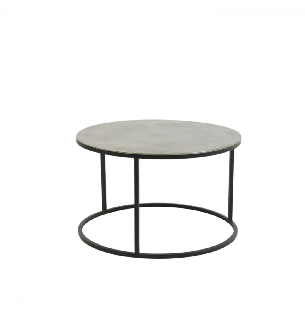 L&L Zestaw 2 stolików TALCA 75 cm 67 cm srebrne