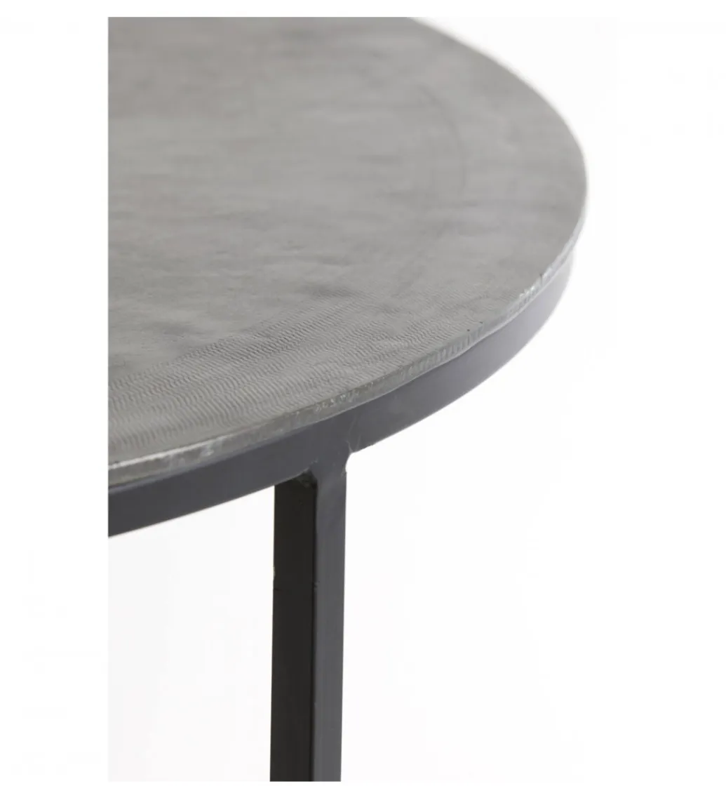 L&L Zestaw 2 stolików TALCA 75 cm 67 cm srebrne
