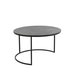 L&L Zestaw 2 stolików TALCA 75 cm 67 cm srebrne