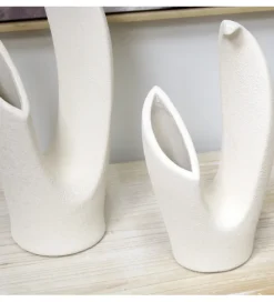 Exclusivas Zestaw 2 wazonów SANDY 42 cm 33 cm ceramika beżowa